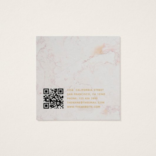 Marble Gold Script QR Code Earring Display Card (裏面)