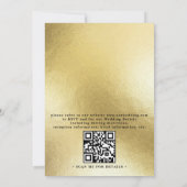Marble Golden Elegant Modern QR Code Wedding 招待状 (裏面)