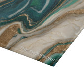 Marble Green Gold Glitter Elegant Personalized カッティングボード (角)