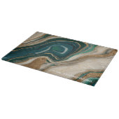 Marble Green Gold Glitter Elegant Personalized カッティングボード (角)