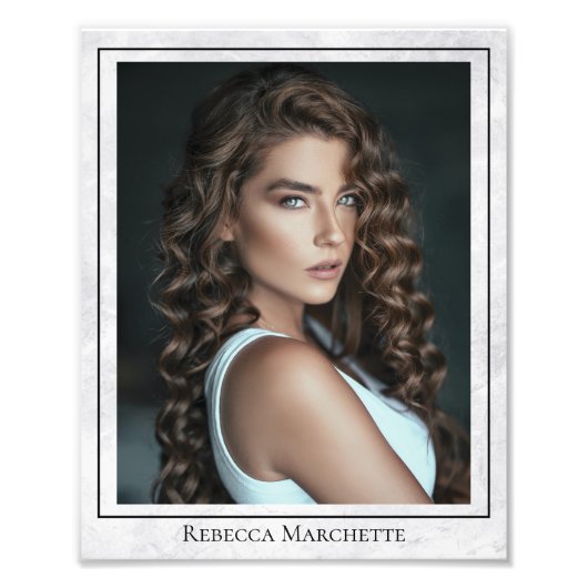 Marble Headshot Photo Template 8x10 Border Prints フォトプリント (正面)