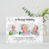 Marble In Loving Memory 3写真悔やみや弔慰葬儀 サンキューカード (スタンド正面)