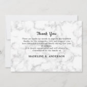 Marble In Loving Memory 3写真悔やみや弔慰葬儀 サンキューカード (裏面)