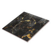 Marble Mix 4x4 Squares Black/Gold ID1186b タイル (側面)