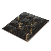 Marble Mix 4x4 Squares Black/Gold ID1186c タイル (側面)