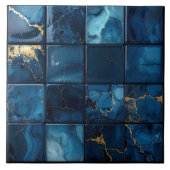 Marble Mix 4x4 Squares Blue ID1186a タイル (正面)
