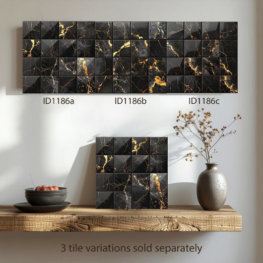 Marble Mix 4x4 Squares Blue ID1186a タイル