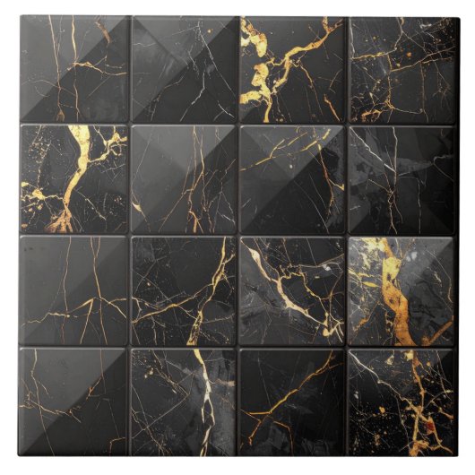 Marble Mix 4x4 Squares Blue ID1186a タイル (正面)