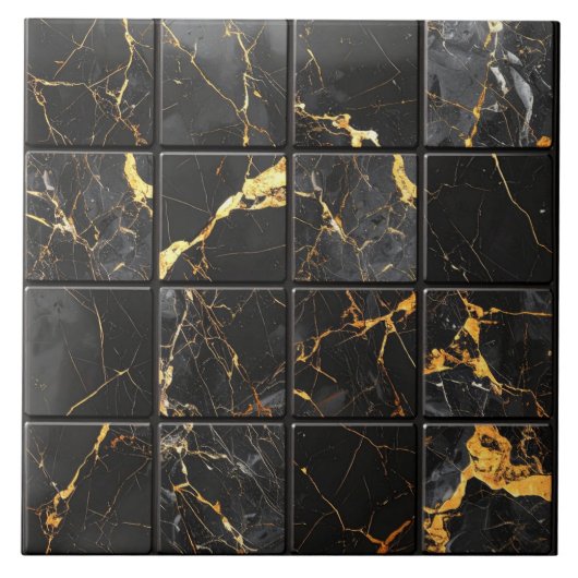 Marble Mix 4x4 Squares Blue ID1186b タイル (正面)