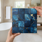 Marble Mix 4x4 Squares Blue ID1186c タイル