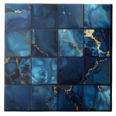 Marble Mix 4x4 Squares Blue ID1186c タイル (正面)