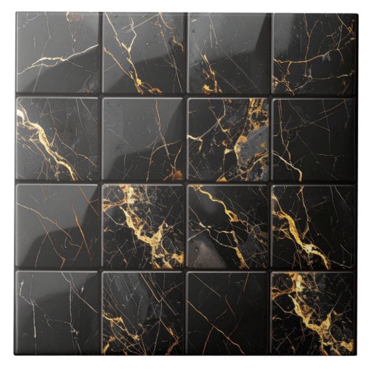 Marble Mix 4x4 Squares Blue ID1186c タイル (正面)