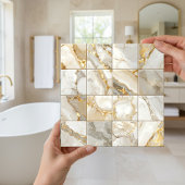 Marble Mix 4x4 Squares Ivory ID1186a タイル