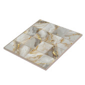 Marble Mix 4x4 Squares Ivory ID1186c タイル (側面)
