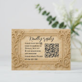 Marble Monarch QR Code Wedding RSVP Card (スタンド正面)