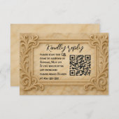 Marble Monarch QR Code Wedding RSVP Card (正面/裏面)