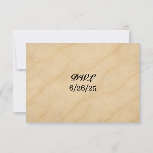 Marble Monarch Wedding RSVP Card (裏面)