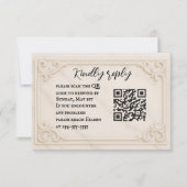 Marble Motif QR Code Wedding RSVP Card (正面)