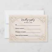Marble Motif Wedding RSVP Card (正面)