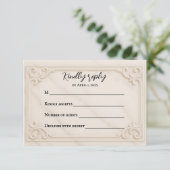 Marble Motif Wedding RSVP Card (スタンド正面)