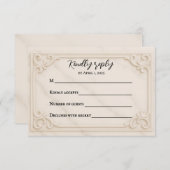 Marble Motif Wedding RSVP Card (正面/裏面)