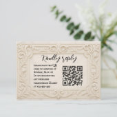 Marble Mystique QR Code Wedding RSVP Card (スタンド正面)