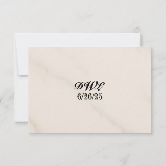 Marble Mystique QR Code Wedding RSVP Card (裏面)