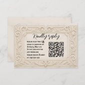 Marble Mystique QR Code Wedding RSVP Card (正面/裏面)