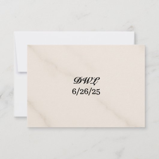 Marble Mystique Wedding RSVP Card (裏面)