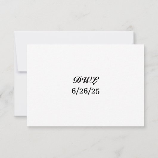 Marble Onyx Wedding RSVP Card (裏面)