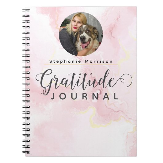 Marble Photo Resurance Journal - Pink & white ノートブック (正面)