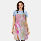 Marble Pink Black Gold エプロン (着用した状態)