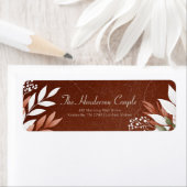 Marble Sienna Earthy Botanical Border ラベル (インサイチュ)