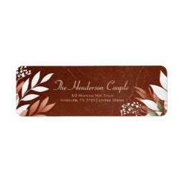 Marble Sienna Earthy Botanical Border ラベル