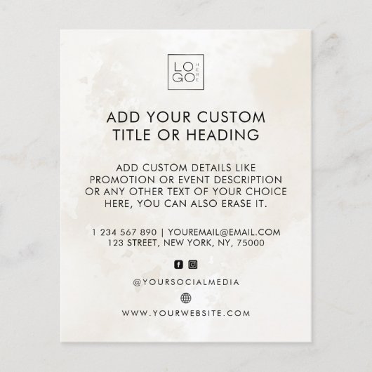Marble Square Custom Business Logo Social Media チラシ (正面)