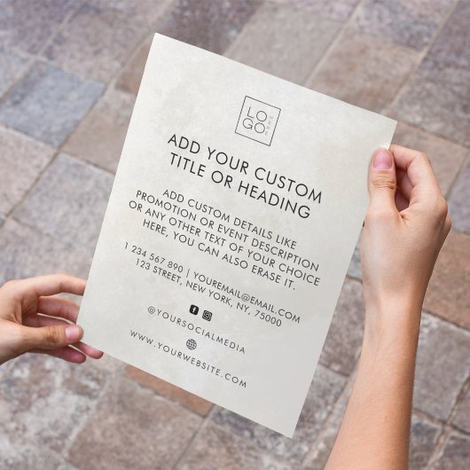 Marble Square Custom Business Logo Social Media チラシ