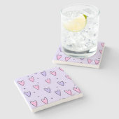 Marble Stone Coaster Valentine's Day Pink Purple  ストーンコースター (横)
