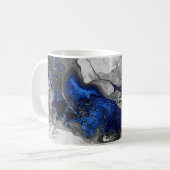 Marble Stone, Electric Blue, Black, Grey printed コーヒーマグカップ (正面左)