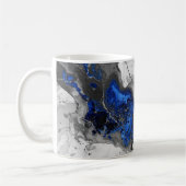Marble Stone, Electric Blue, Black, Grey printed コーヒーマグカップ (左)