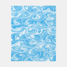 Marble Swirl Texture - Blue Tones  フリースブランケット