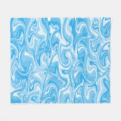 Marble Swirl Texture - Blue Tones  フリースブランケット (正面(横))