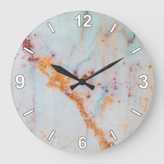Marble Texture Wall Clock Modern Home Decor ラージ壁時計 (正面)