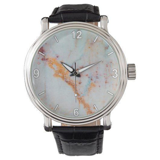Marble Texture Wrist Watch Modern Minimal Style 腕時計 (正面)