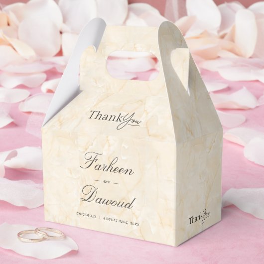 Marble Textured Islamic結婚's Thank You Treat フェイバーボックス (ウェディング)