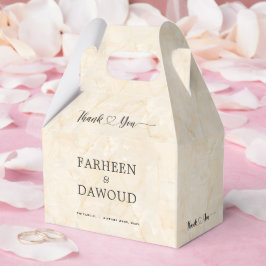 Marble Textured Islamic結婚's Thank You Treat フェイバーボックス
