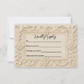 Marble Veil Wedding RSVP Card (正面)