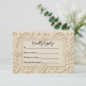 Marble Veil Wedding RSVP Card (スタンド正面)