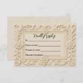 Marble Veil Wedding RSVP Card (正面/裏面)