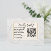 Marble Whisper QR Code Wedding RSVP Card (スタンド正面)