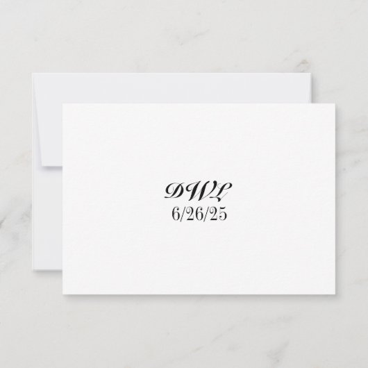 Marble Whisper QR Code Wedding RSVP Card (裏面)